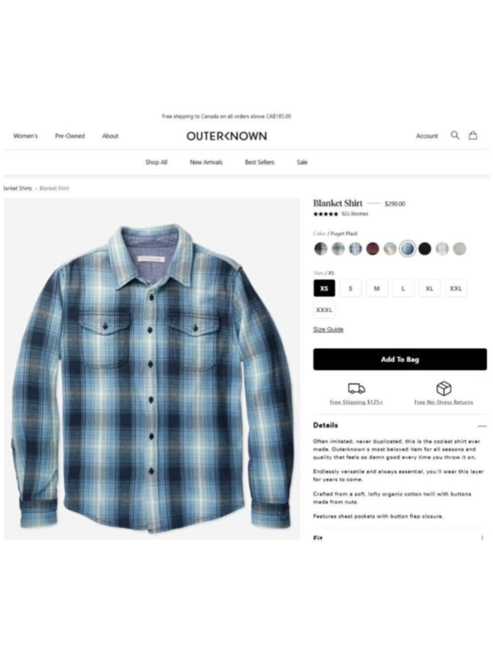 Outerknown | Blanket Shirt In Cedar Bigbury Plaid - Picture 14 of 14